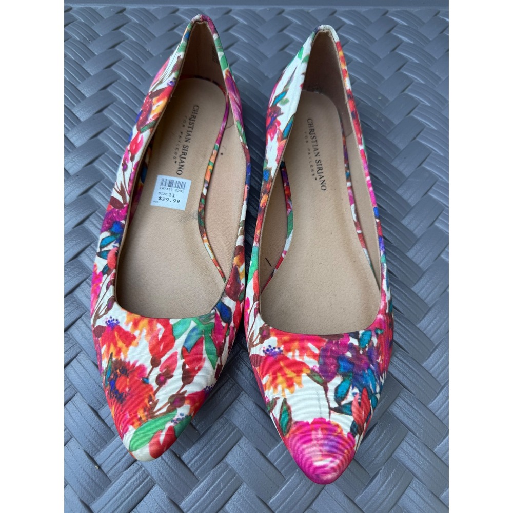 Christian Siriano Womens Floral Pointed Toe Flats coquette garden Size 11
